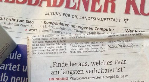 Zeitungsartikel des Wiesbadener Kuriers über fotospiel.info
