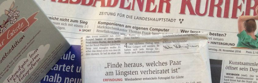 Zeitungsartikel des Wiesbadener Kuriers über fotospiel.info