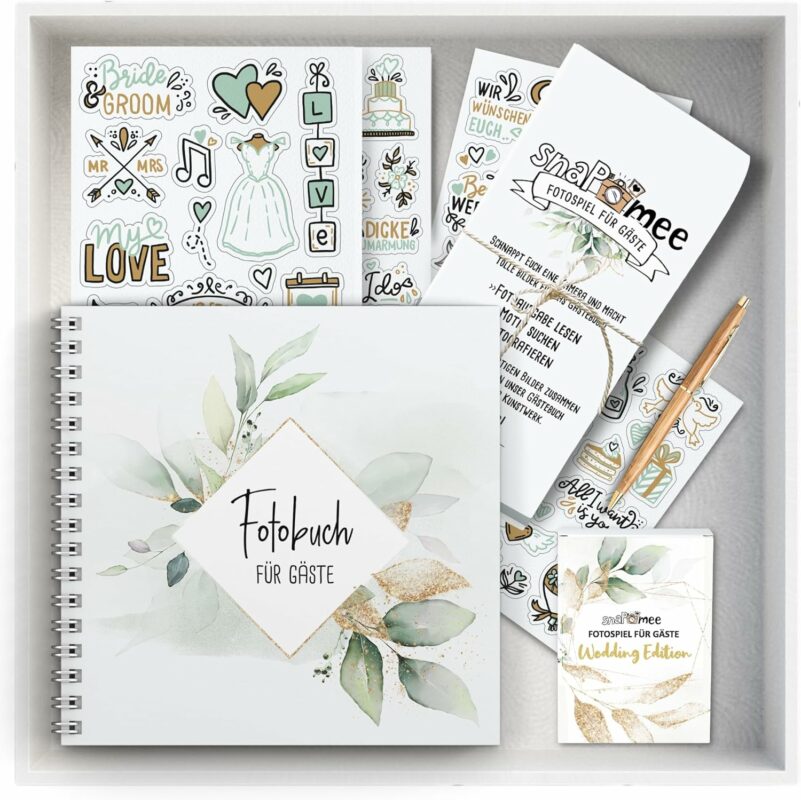 Fotospiel Hochzeit von snaPmee – Set mit 50 Fotoaufgaben für Gäste